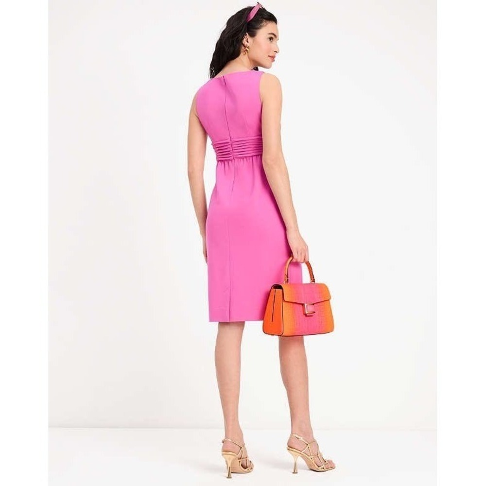New Kate Spade New York Pink V-Neck Ponte Dress Size 14 - Picture 3 of 11